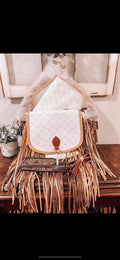 Tooled White LV Crossbody